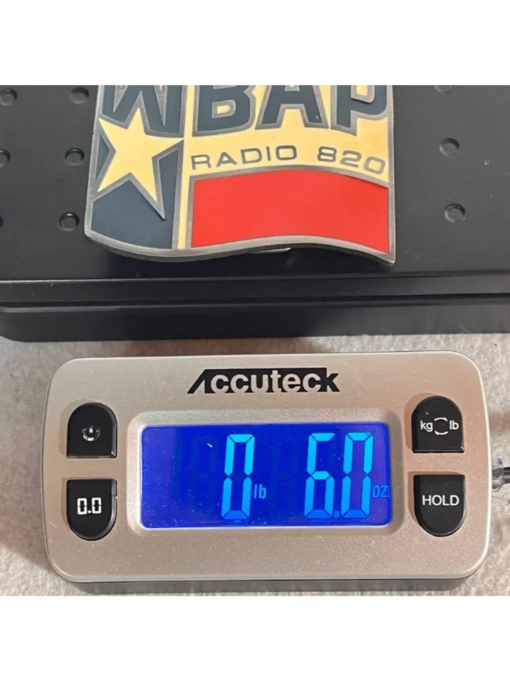Vintage WBAP Radio 820 Belt Buckle By Impress Designs Inc. Irving Texas CD Hit